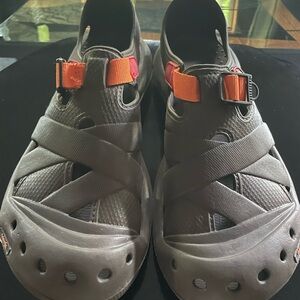 Mens Brown and Orange Sandals